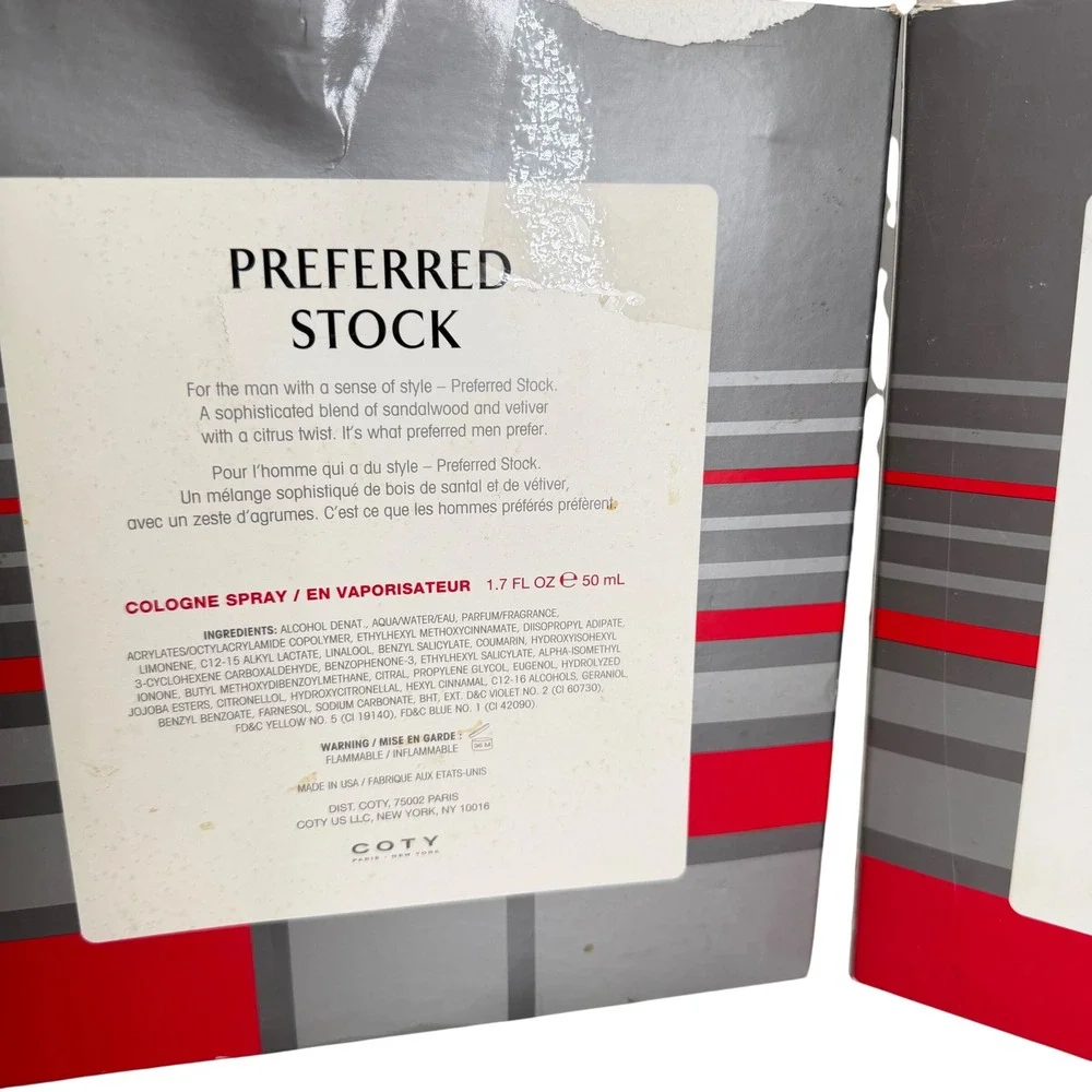 Preferred Stock Coty Cologne Set‎ 1.7oz 50ml Men Y2K 2 Gift Set Classic Vintage